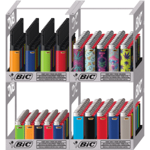 Bic Display, 4-Part Metal Modular display, with lighters.